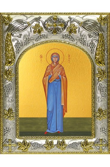 Икона Ирина Египетская, 14x18 в серебряном окладе, арт вк-4716