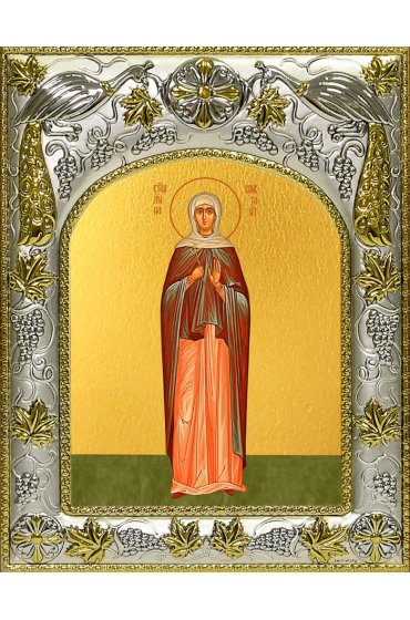 Икона Ирина Константинопольская, 14x18 в серебряном окладе, арт вк-4718