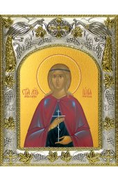 Икона Иулия (Юлия) Карфагенская, 14x18 в серебряном окладе, арт вк-4726