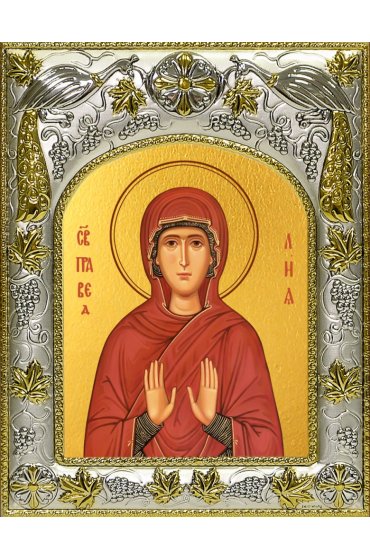 Икона Лия праматерь, 14x18 в серебряном окладе, арт вк-4740