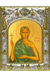 Икона Мария Египетская, 14x18 в серебряном окладе, арт вк-4750