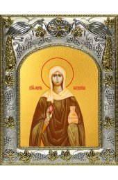 Икона Мария Магдалина, 14x18 в серебряном окладе, арт вк-4754