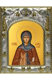 Икона Мария Радонежская, 14x18 в серебряном окладе, арт вк-4755