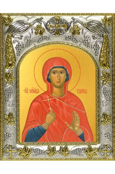 Икона Раиса Александрийская, 14x18 в серебряном окладе, арт вк-4773