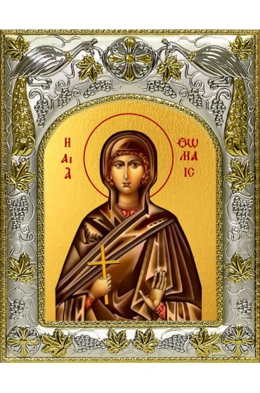 Икона Фомаида Александрийская (Египетская), 14x18 в серебряном окладе, арт вк-4795