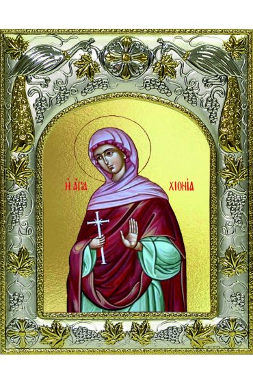Икона Хиония Аквилейская, 14x18 в серебряном окладе, арт вк-4799