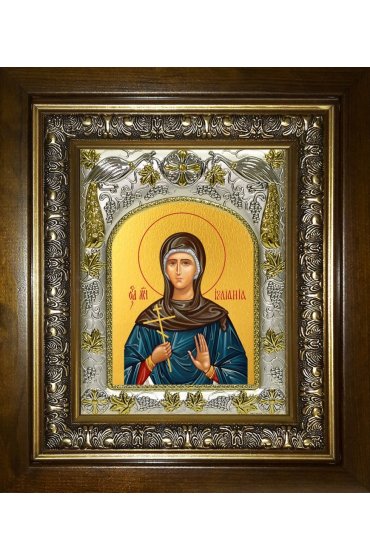 Икона Иулиания Никомидийская, 14x18 см, в деревянном киоте 20х24 см, арт вк-4845