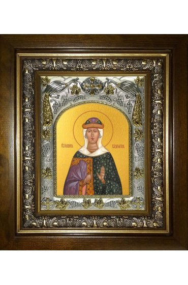 Икона Иулиания Вяземская, 14x18 см, в деревянном киоте 20х24 см, арт вк-4849