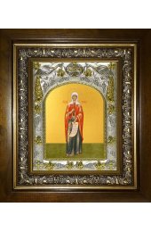 Икона Валерия (Калерия) Кесарийская, 14x18 см, в деревянном киоте 20х24 см, арт вк-4853
