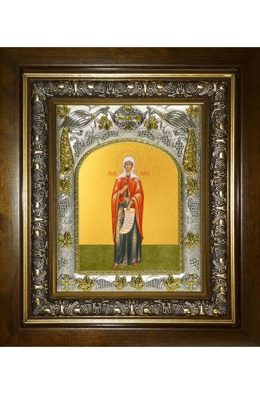 Икона Валерия (Калерия) Кесарийская, 14x18 см, в деревянном киоте 20х24 см, арт вк-4853