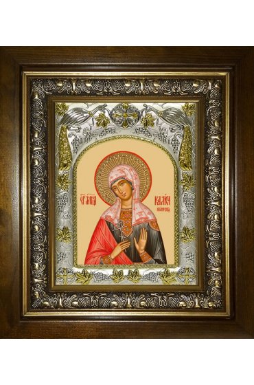 Икона Калиса Коринфская, 14x18 см, в деревянном киоте 20х24 см, арт вк-4855