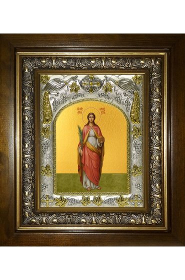 Икона Лукия Сиракузская, 14x18 см, в деревянном киоте 20х24 см, арт вк-4865