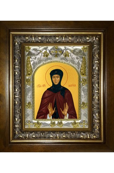 Икона Марина Берийская (Македонская), 14x18 см, в деревянном киоте 20х24 см, арт вк-4868