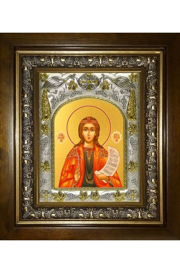 Икона Пелагия Тарсийская, 14x18 см, в деревянном киоте 20х24 см, арт вк-4890