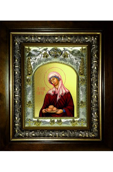Икона Сарра Праведная, 14x18 см, в деревянном киоте 20х24 см, арт вк-4898