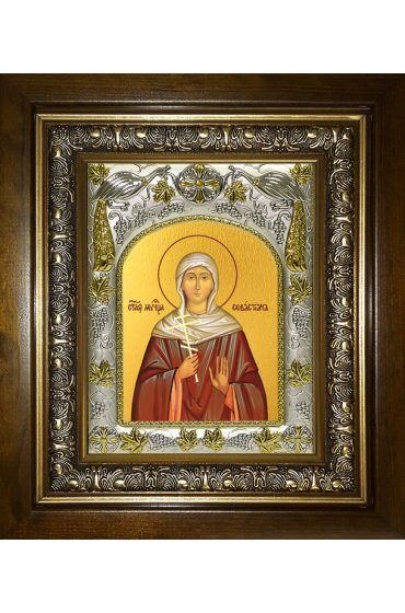 Икона Севастиана Гераклейская, 14x18 см, в деревянном киоте 20х24 см, арт вк-4900