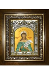 Икона Серафима дева, 14x18 см, в деревянном киоте 20х24 см, арт вк-4901