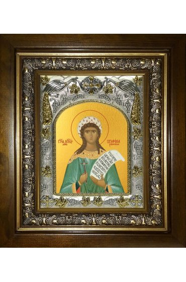Икона Серафима дева, 14x18 см, в деревянном киоте 20х24 см, арт вк-4901