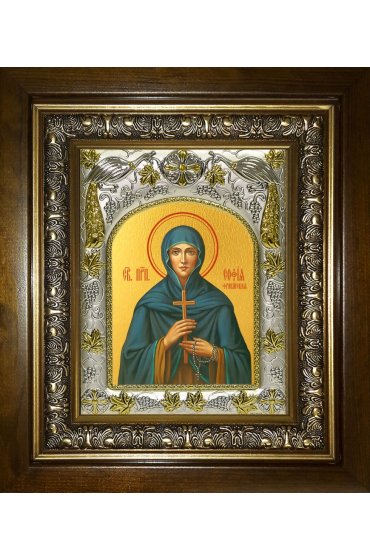 Икона София Фракийская, 14x18 см, в деревянном киоте 20х24 см, арт вк-4907
