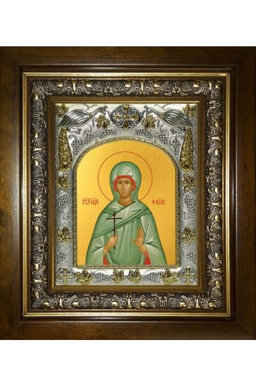 Икона Фаина Анкирская (Коринфская), 14x18 см, в деревянном киоте 20х24 см, арт вк-4914