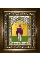 Икона Харитина Киликийская, 14x18 см, в деревянном киоте 20х24 см, арт вк-4919