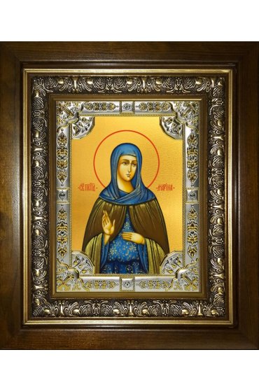 Икона Марина Берийская (Македонская), 18x24 см, со стразами, в деревянном киоте, арт вк-4935