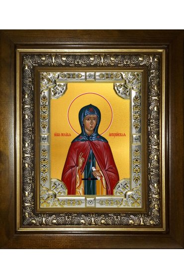 Икона Пелагия Антиохийская, 18x24 см, со стразами, в деревянном киоте, арт вк-4946
