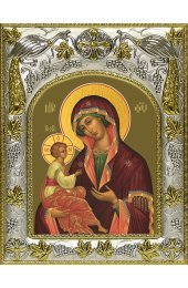 Икона Божья Матерь Гребневская, 14x18 в серебряном окладе, арт вк-4968