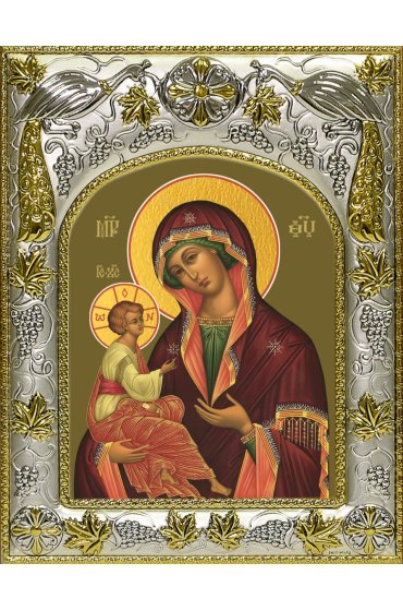 Икона Божья Матерь Гребневская, 14x18 в серебряном окладе, арт вк-4968