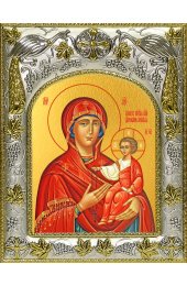 Икона Божья Матерь Дарование молитвы, 14x18 в серебряном окладе, арт вк-4969