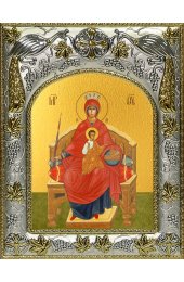 Икона Божья Матерь Державная, 14x18 в серебряном окладе, арт вк-4970