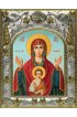 Икона Божья Матерь Знамение, 14x18 в серебряном окладе, арт вк-4972