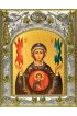 Икона Божья Матерь Знамение, 14x18 в серебряном окладе, арт вк-4973