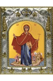 Икона Божья Матерь Игумения Горы Афонской, 14x18 в серебряном окладе, арт вк-4974