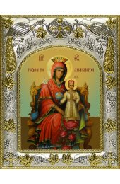 Икона Божья Матерь Неувядаемая роза, 14x18 в серебряном окладе, арт вк-4983
