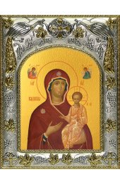 Икона Божья Матерь Одигитрия, 14x18 в серебряном окладе, арт вк-4989