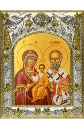 Икона Божьей Матери Оковецкая (Ржевская), 14x18 в серебряном окладе, арт вк-4991
