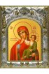 Икона Божья Матерь Отрада и Утешение, 14x18 в серебряном окладе, арт вк-4994