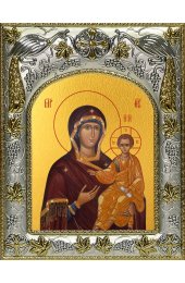 Икона Смоленская Божья Матерь, 14x18 в серебряном окладе, арт вк-5011