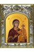 Икона Смоленская Божья Матерь, 14x18 в серебряном окладе, арт вк-5011