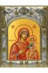Икона Смоленская Божья Матерь, 14x18 в серебряном окладе, арт вк-5012