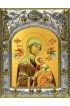 Икона Божья Матерь Страстная, 14x18 в серебряном окладе, арт вк-5015