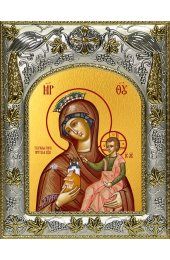 Икона Божьей Матери Тучная Гора, 14x18 в серебряном окладе, арт вк-5023