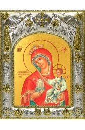 Икона Божьей Матери Тучная Гора, 14x18 в серебряном окладе, арт вк-5024