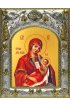 Икона Божьей Матери Утоли моя печали, 14x18 в серебряном окладе, арт вк-5033
