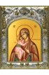 Икона Божья Матерь Феодоровская, 14x18 в серебряном окладе, арт вк-5035