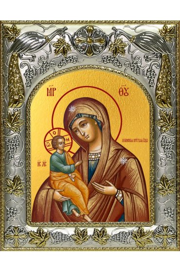 Икона Божьей Матери Холмская, 14x18 в серебряном окладе, арт вк-5037