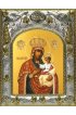 Икона Божья Матерь Черниговская, 14x18 в серебряном окладе, арт вк-5043