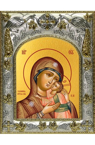 Икона Божьей Матери Чухломская, 14x18 в серебряном окладе, арт вк-5045