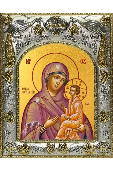 Икона Божьей Матери Югская, 14x18 в серебряном окладе, арт вк-5048